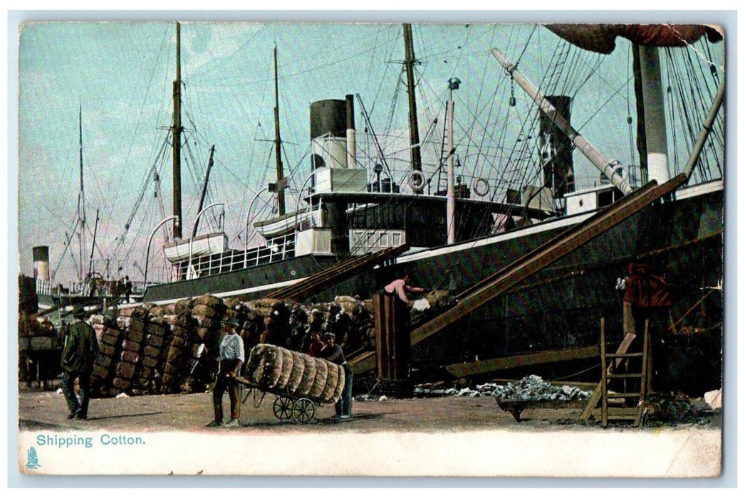 c1910's Shipping Cotton New Orleans Louisiana LA Tuck's Posted Antique Postcard