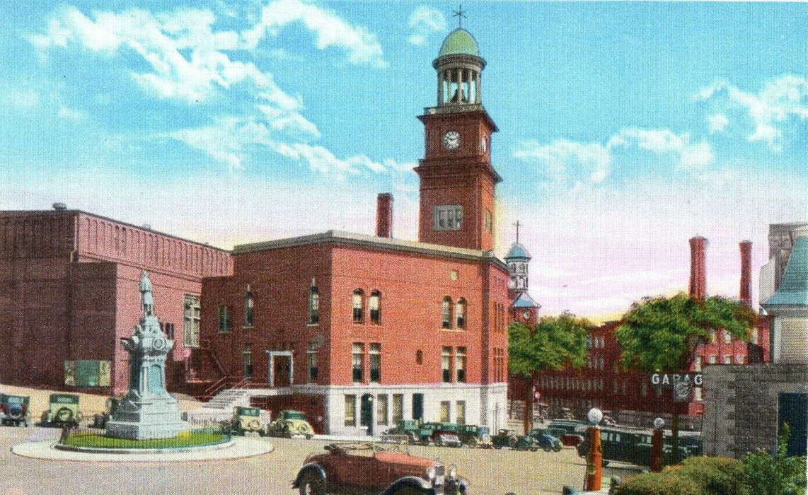 1918 City Square, Biddeford, Maine ME Unposted Antique Postcard