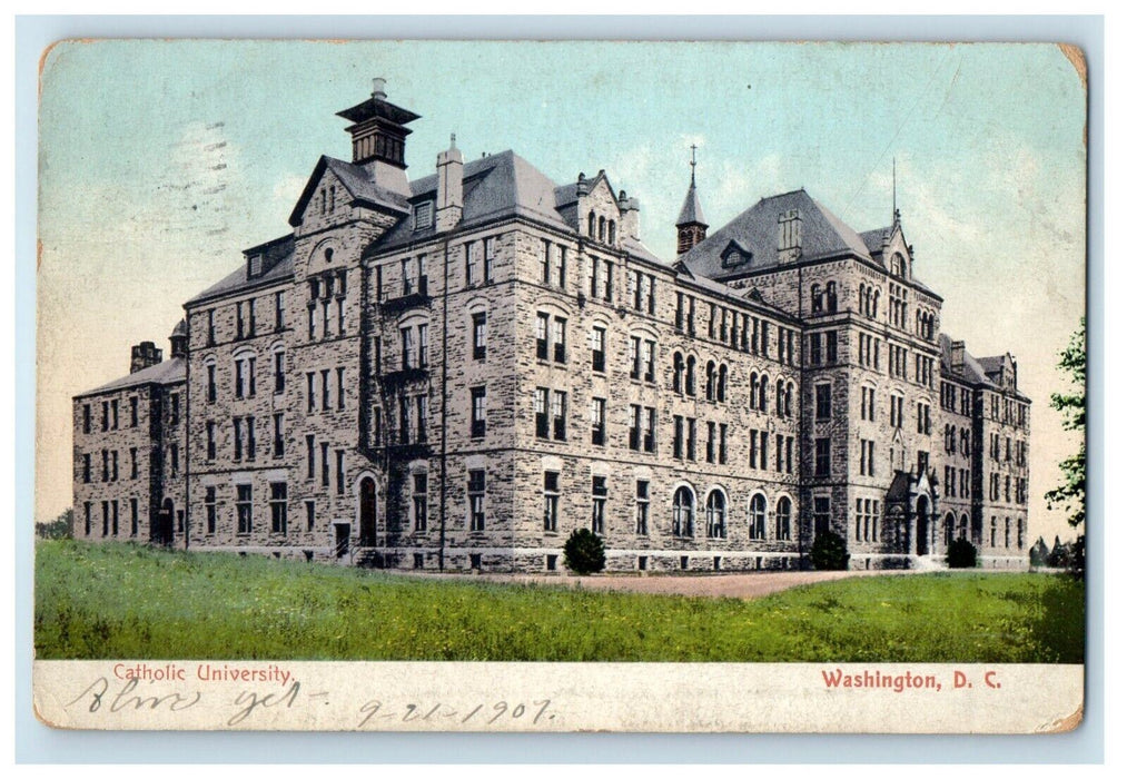 1907 Catholic University Building Campus Washington D.C. Antique Postcard