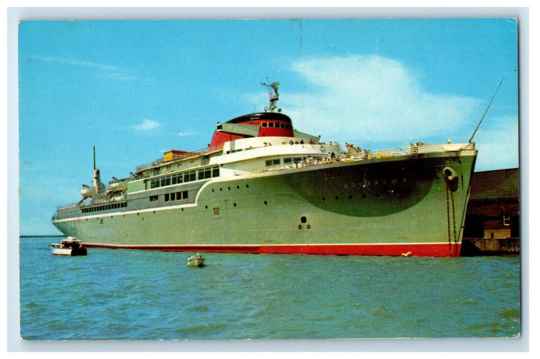 c1960s Steamship Aquarama Largest Passenger Vessel Cleveland Ohio OH Postcard