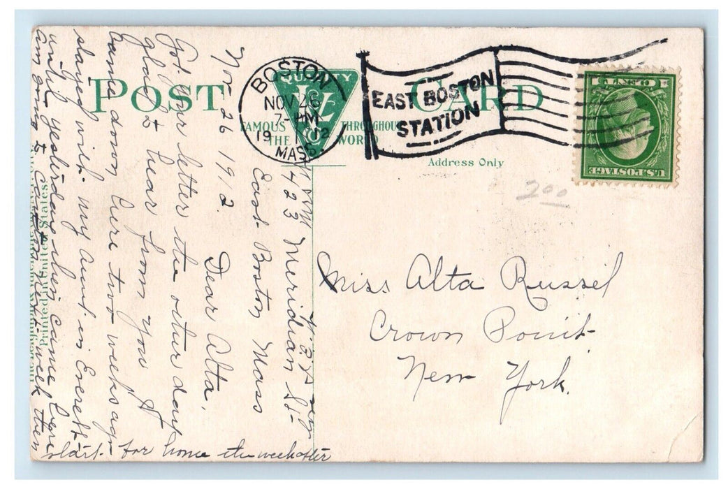 1912 Edward Everett Hale School Everett Massachusetts MA Antique Postcard