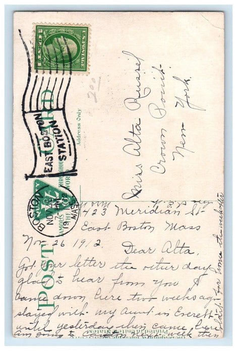 1912 Edward Everett Hale School Everett Massachusetts MA Antique Postcard