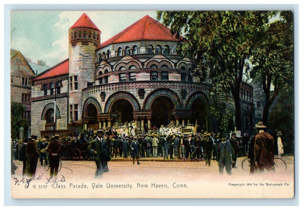 1907 Class Parade Yale University New Haven Connecticut CT Rotograph Postcard