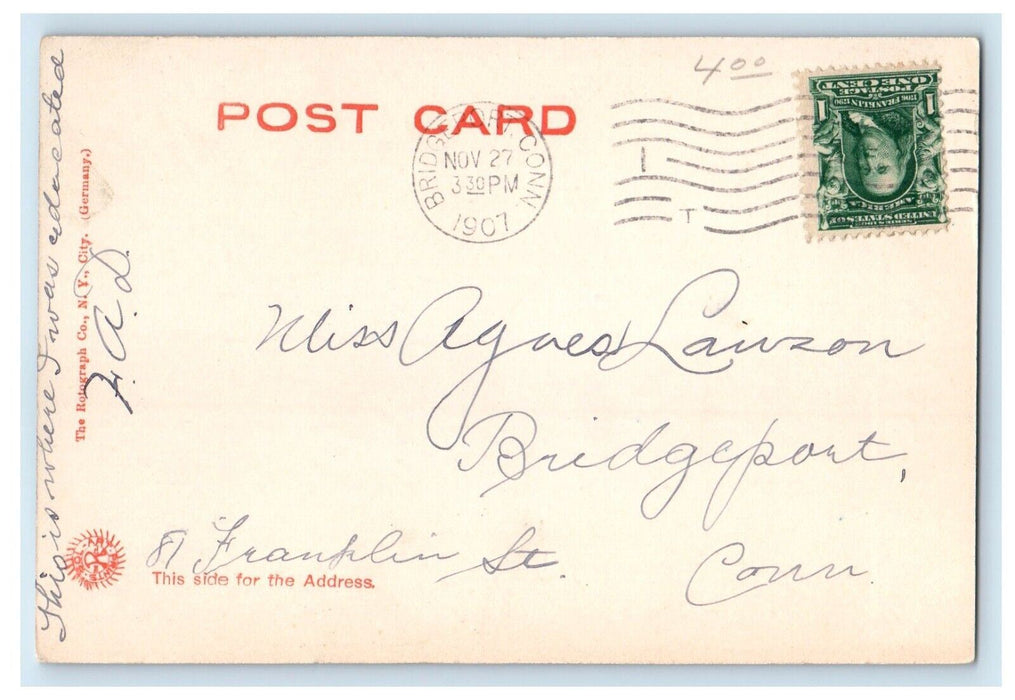 1907 Class Parade Yale University New Haven Connecticut CT Rotograph Postcard