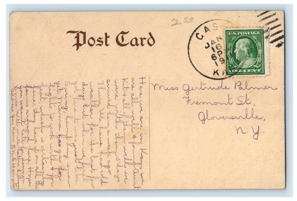 1911 High School Building Campus Grinnell Iowa IA Posted Antique Postcard