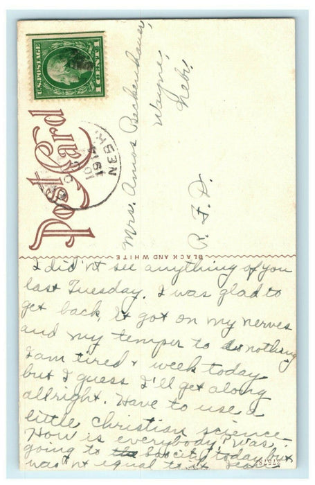 Wayne County Court House Nebraska 1914 Vintage Antique Postcard