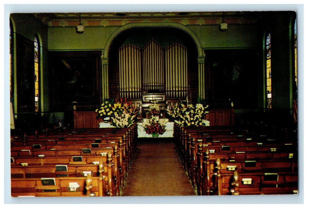 c1950s Interior View, Shrine, Mother Church of Mothers Day Grafton WV Postcard