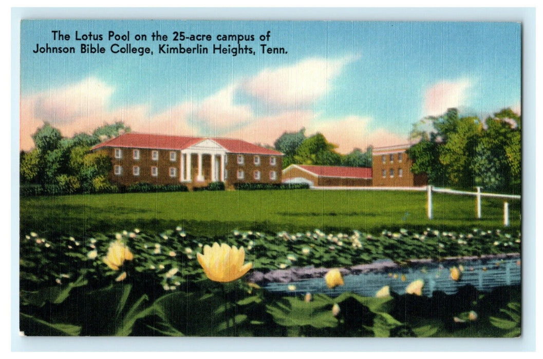 Lotus Pool Johnson Bible College Kimberlin Heights Tennessee Antique Postcard