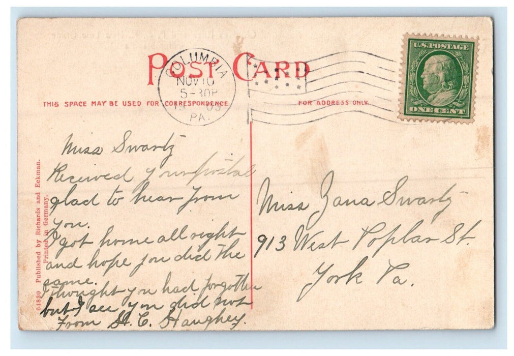 1909 Chickies Rock And P. R.R. Railroad Train New Low Grade Columbia PA Postcard