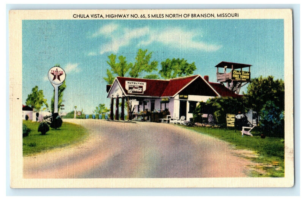 Chula Vista Highway No. 65 Branson Missouri 1940 Linen Vintage Antique Postcard