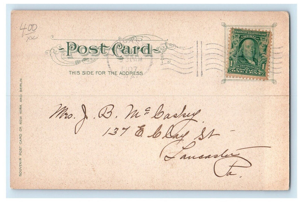 1907 Center Square And Soldier's Monument Lancaster Pennsylvania PA Postcard
