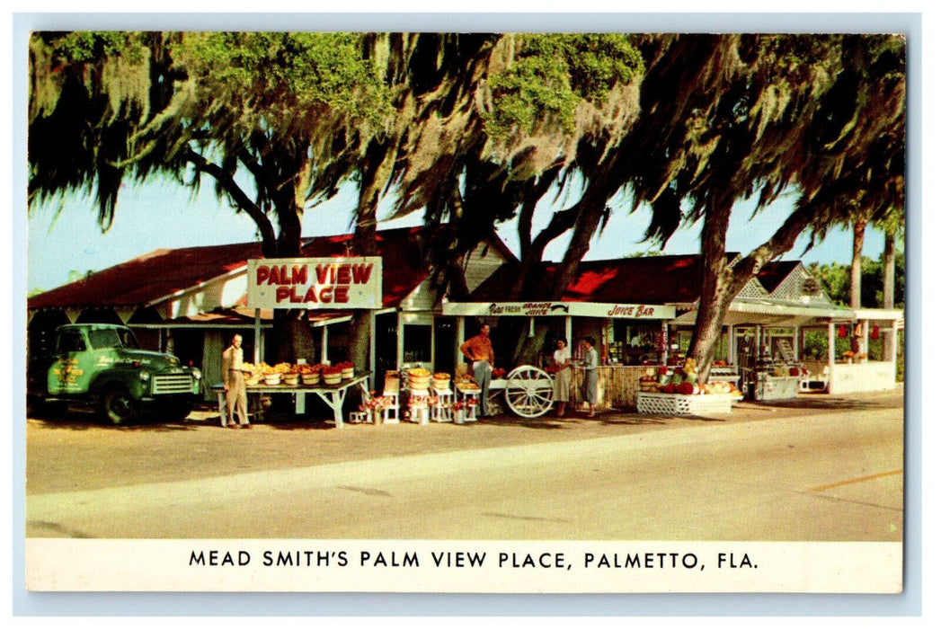 c1950s Mead Smith's Palm View Place, Selling Fruits Palmetto Florida FL Postcard