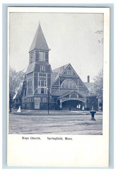 1905 Hope Church, Springfield, Massachusetts MA Antique Unposted Postcard