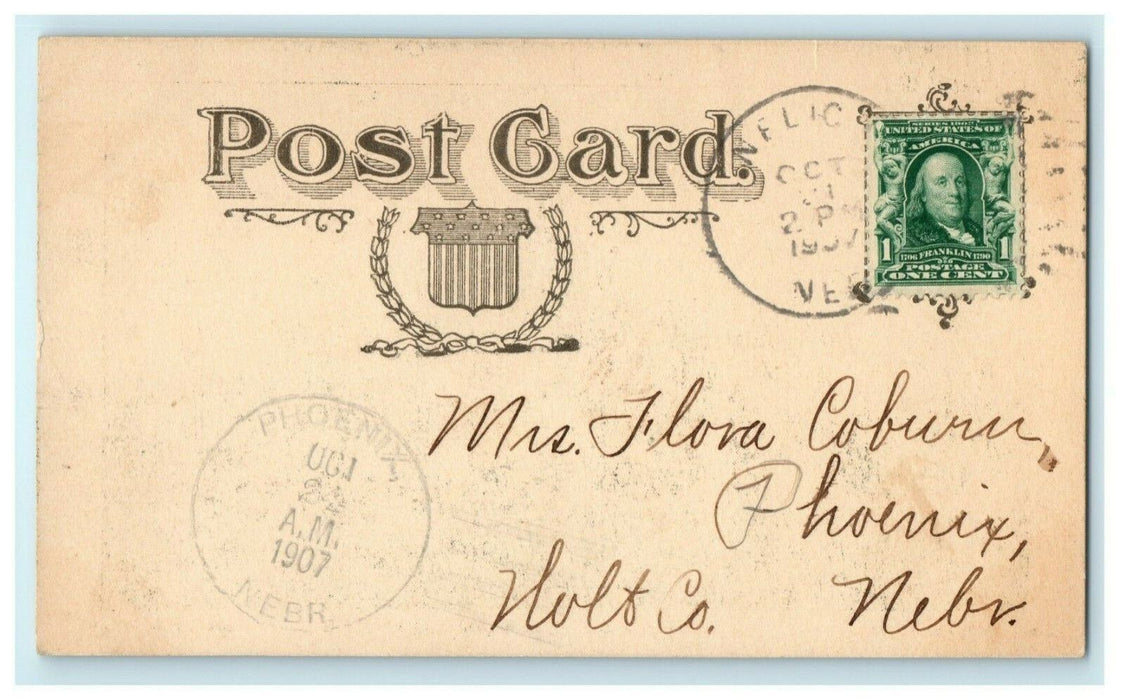 Antelope County Court House Neligh Nebraska 1907 Phoenix Antique Postcard