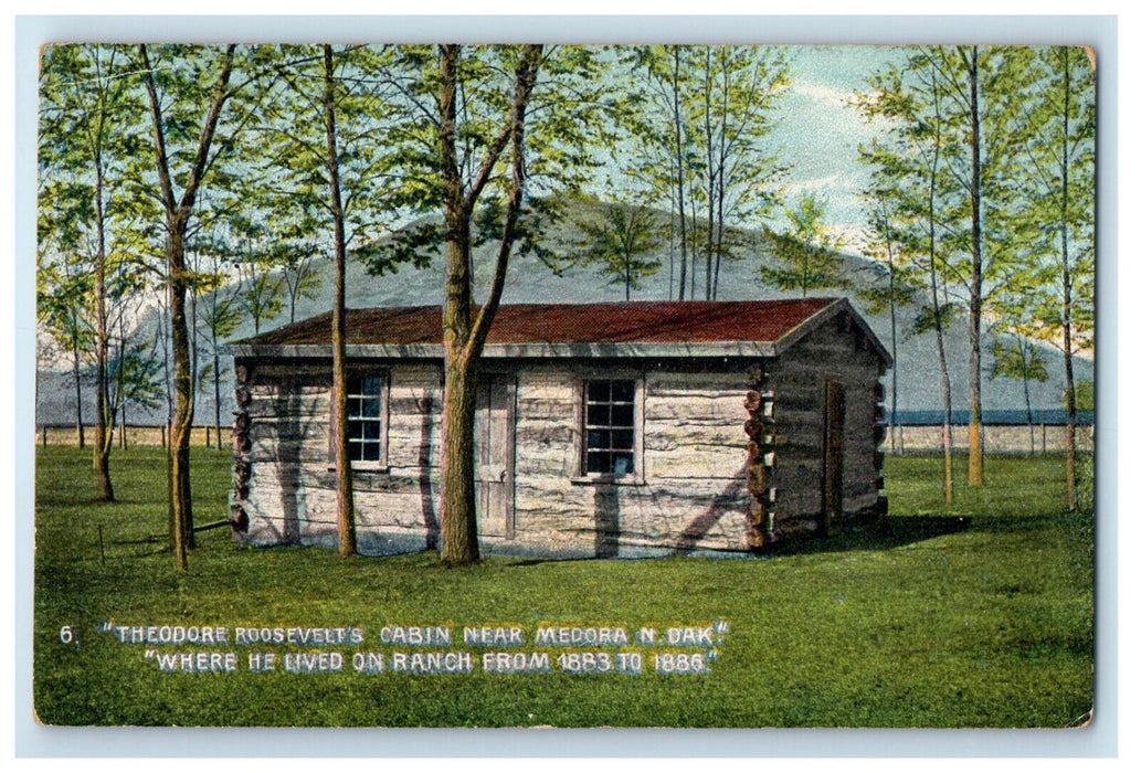 c1910 Theodore Roosevelt's Cabin Near Medora North Dakota ND Postcard