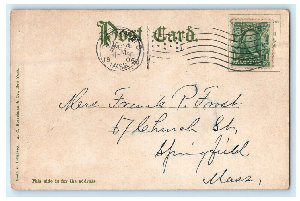 1906 Green Hill Mansion Worcester Massachusetts MA Antique Postcard