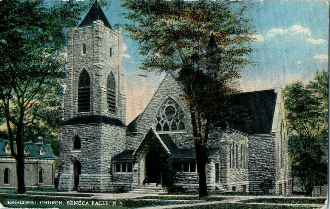 1915 Episcopal Church, Seneca Falls New York NY Antique Posted Postcard