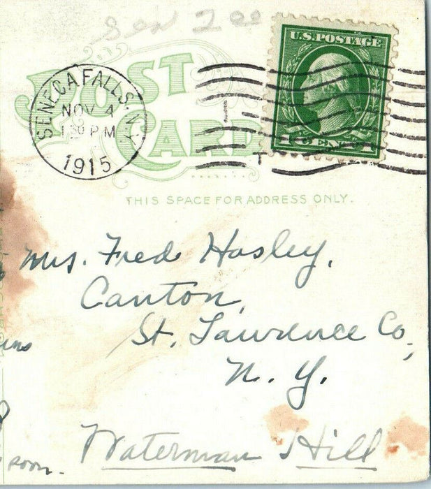 1915 Episcopal Church, Seneca Falls New York NY Antique Posted Postcard