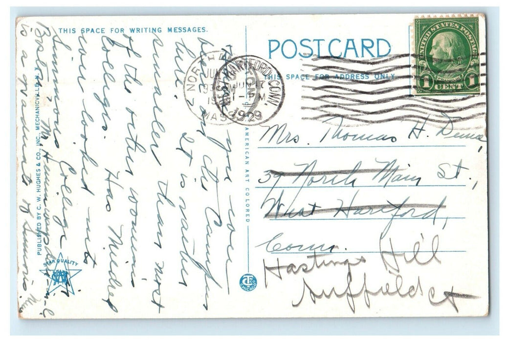 1929 Chapin House Botanical Smith College Northampton Massachusetts MA Postcard