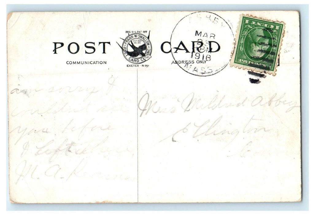 1916 Watatic Mountain, Ashby, Massachusetts MA Antique Posted Postcard