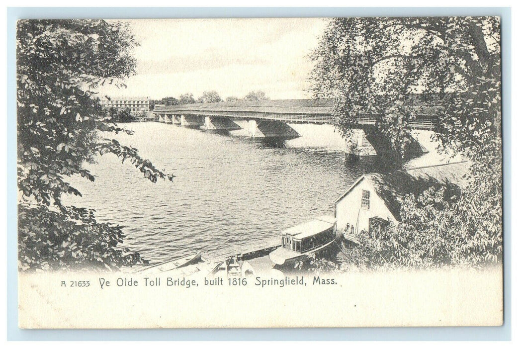 c1905 De Olde Toll Bridge View Springfield Massachusetts MA Rotograph Postcard