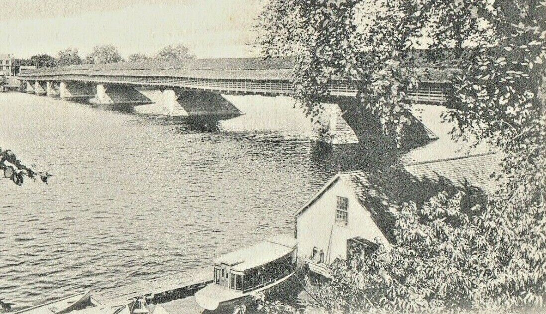 c1905 De Olde Toll Bridge View Springfield Massachusetts MA Rotograph Postcard