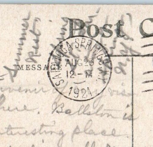 1921 First Baptist Church Street View Ballston Spa New York NY Antique Postcard