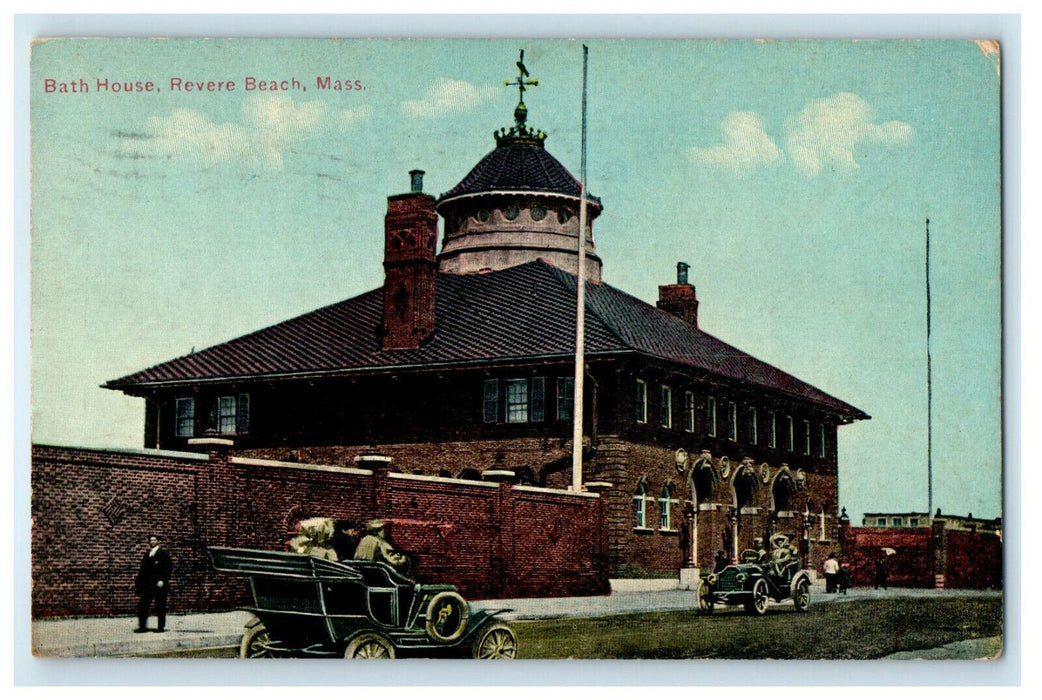 1910 Bath House, Revere Beach Massachusetts MA Posted Antique Postcard