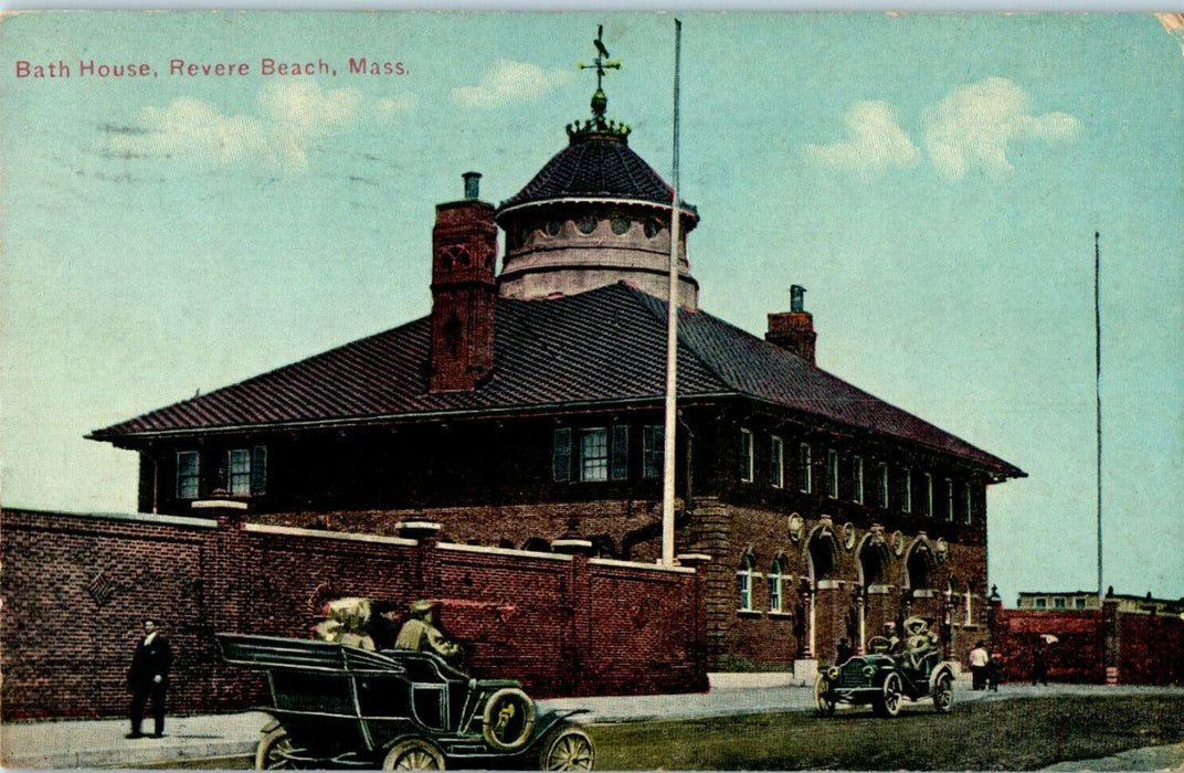 1910 Bath House, Revere Beach Massachusetts MA Posted Antique Postcard