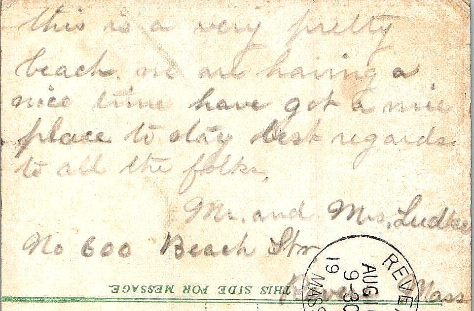 1910 Bath House, Revere Beach Massachusetts MA Posted Antique Postcard