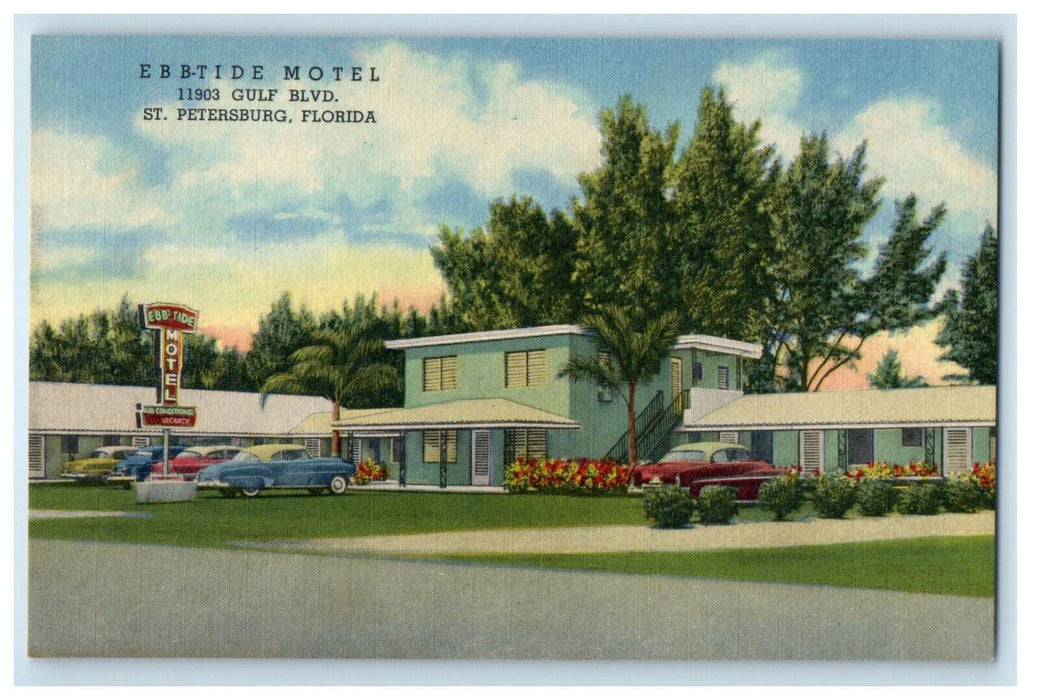 c1940s Ebb-Tide Motel 11903 Gulf Boulevard, St Petersburg Florida FL Postcard