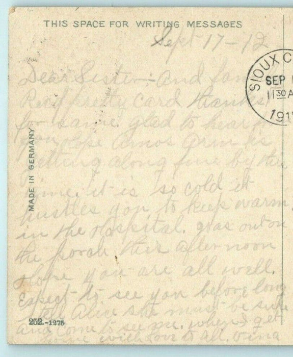 Riverside Park Sioux City Iowa 1912 Wayne Nebraska Vintage Antique Postcard