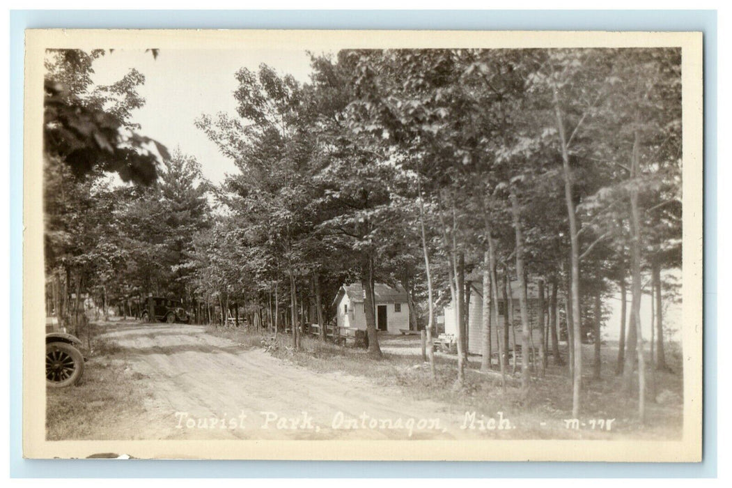 c1940's Tourist Park Ontonagon Michigan MI Vintage RPPC Photo Postcard