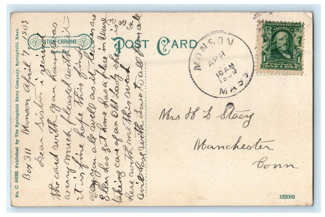 1909 City Library And Art Museum Springfield Massachusetts MA Antique Postcard