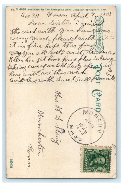 1909 City Library And Art Museum Springfield Massachusetts MA Antique Postcard