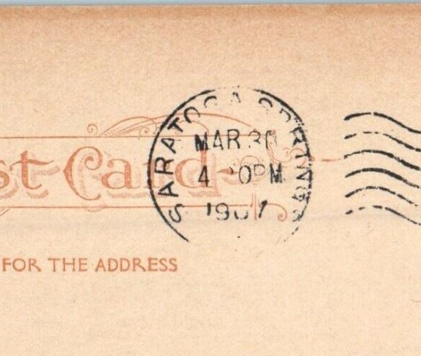 1907 Canfield's Park Fountain View Saratoga Springs New York NY Antique Postcard