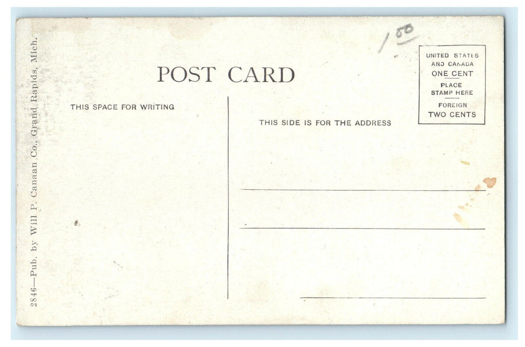 1911 Cow in Rossman's Ravine Allegan Michigan MI Antique Postcard