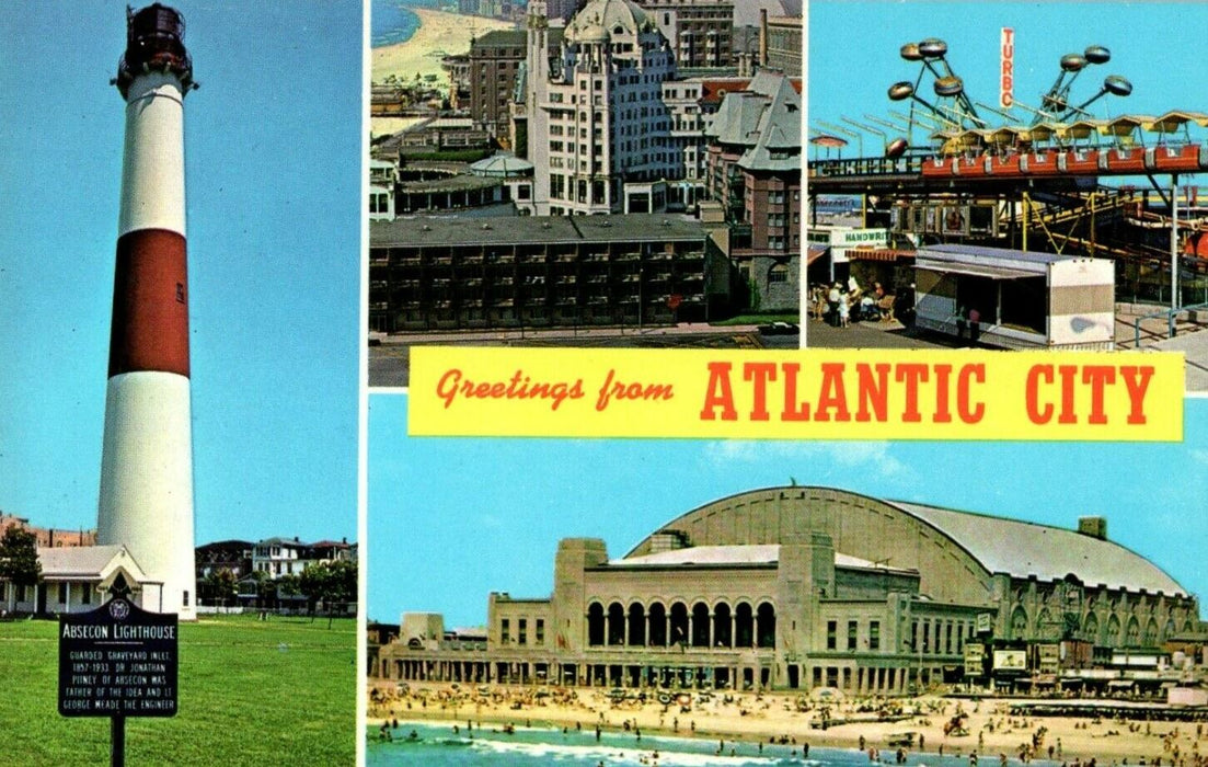 Greetings From Atlantic City New Jersey NJ Multiview Postcard