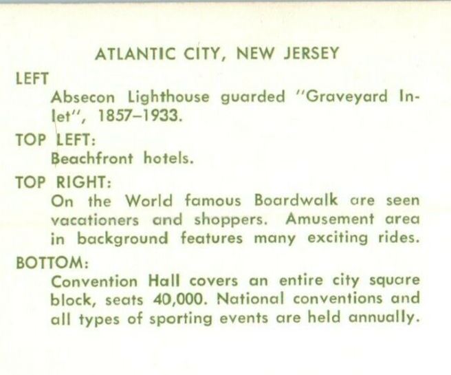 Greetings From Atlantic City New Jersey NJ Multiview Postcard