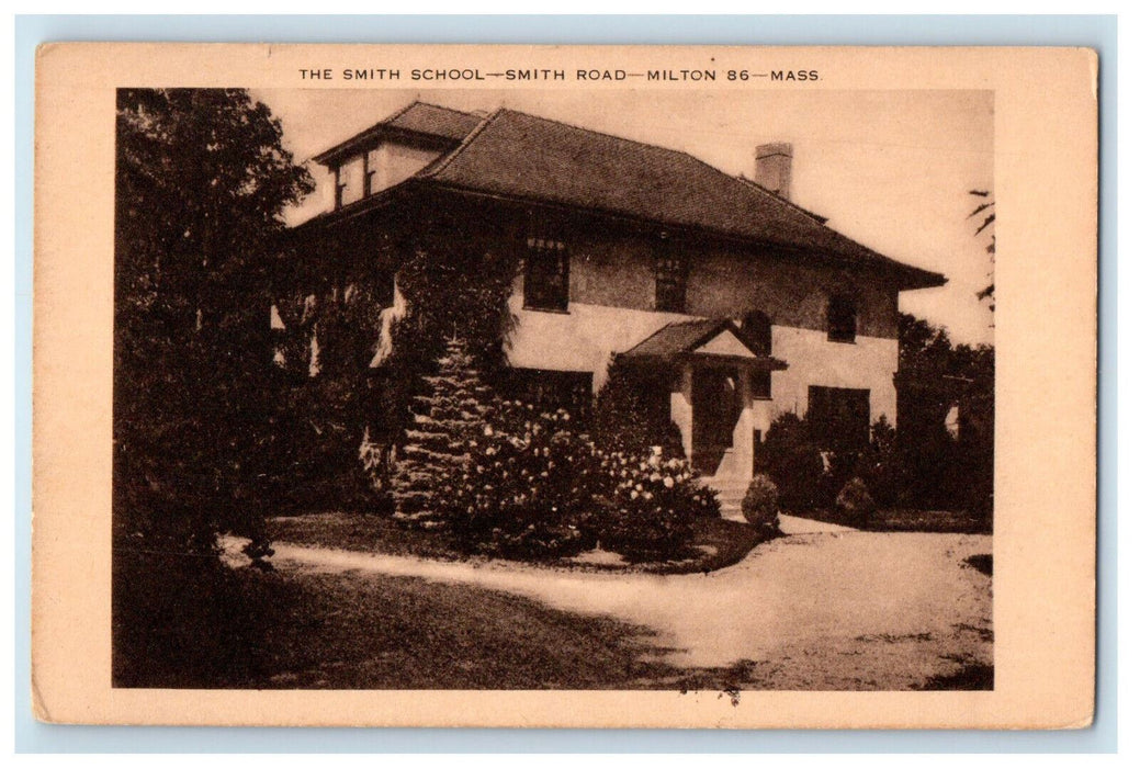 c1910 The Smith School, Smith Road, Milton 86 MA Unposted Antique Postcard