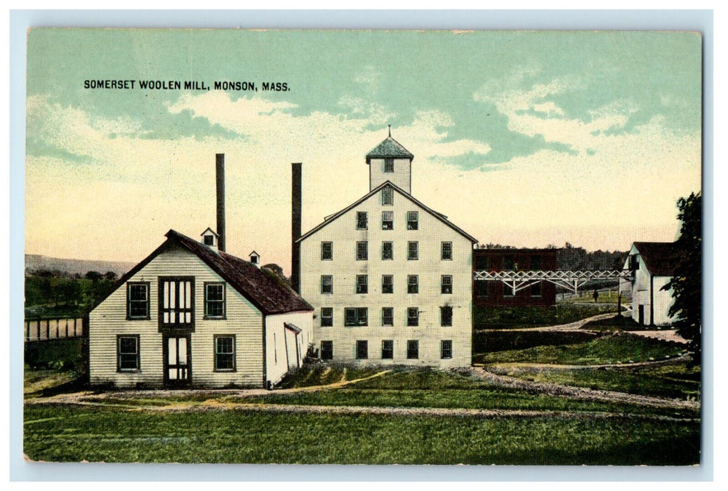 c1910 Somerset Woolen Hill Monson Massachusetts MA Antique Postcard