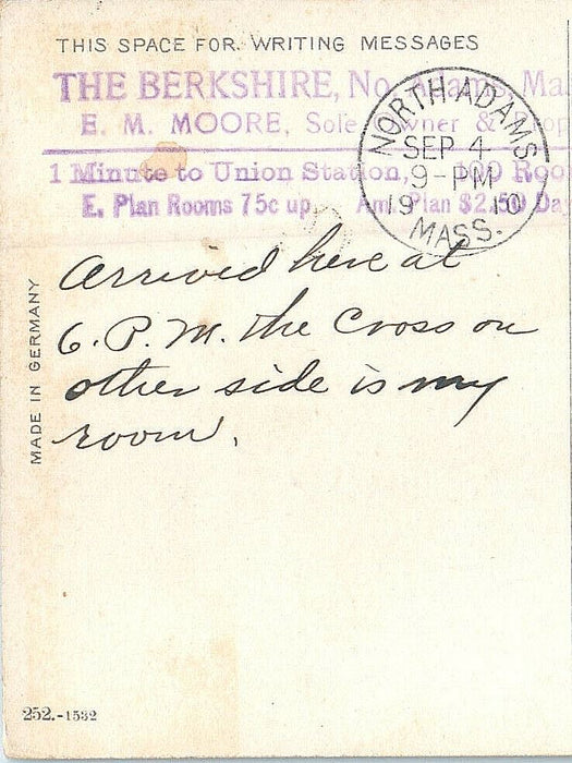 1910 The Berkshire, North Adams, Massachusetts MA Antique Posted Postcard