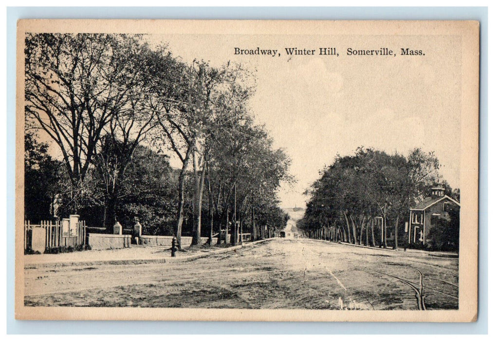 c1910 Broadway, Winter Hill, Somerville Massachusetts MA Unposted Postcard