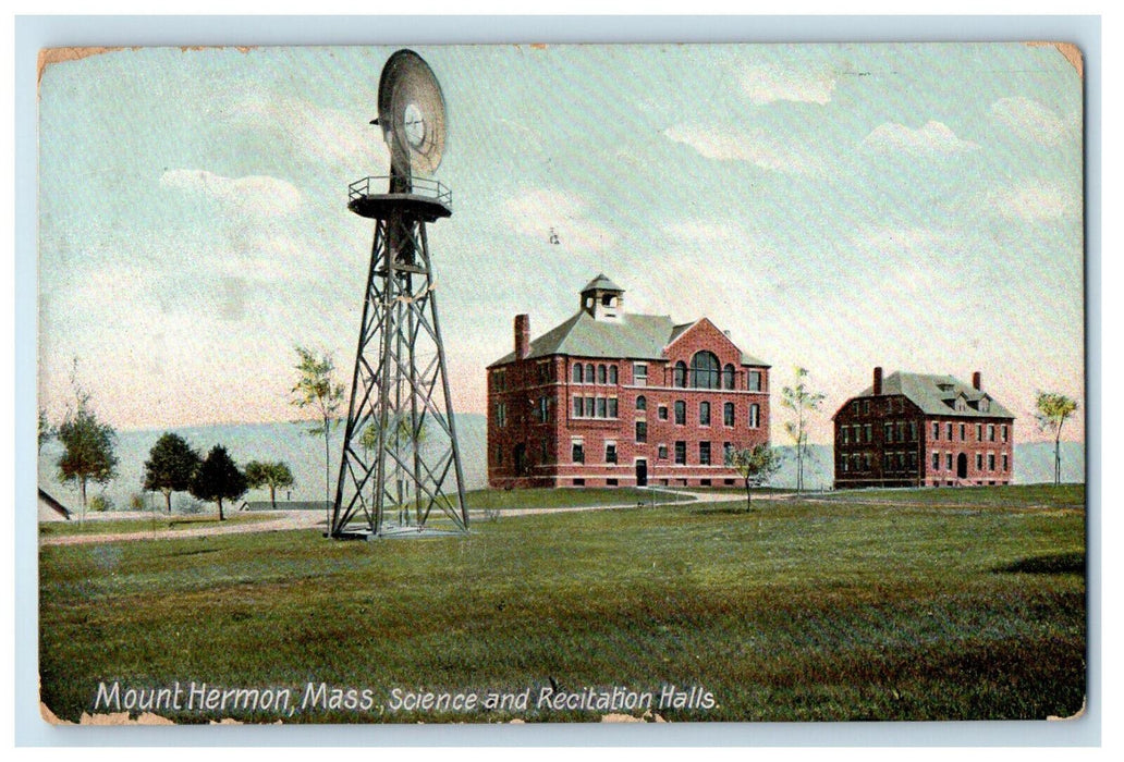 1910 Science and Recitation Halls, Mount Hermon Massachusetts MA Postcard