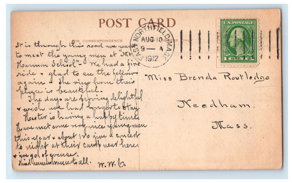 1912 The Pines Mount Hermon Massachusetts MA Posted Antique Postcard