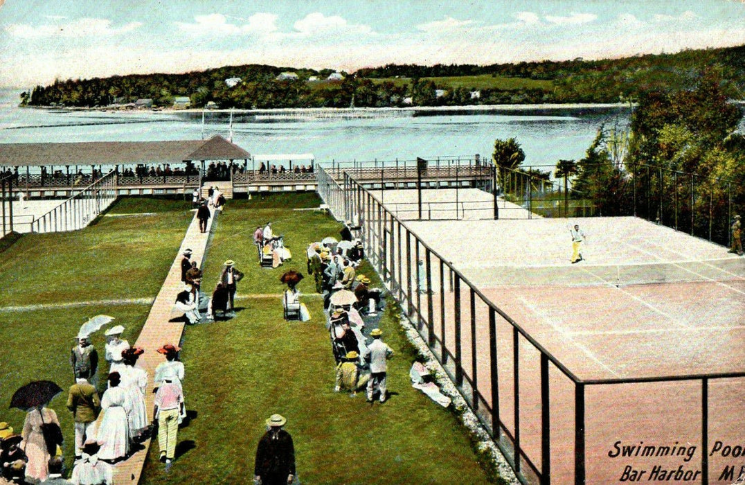 1911 Swimming Pool, Bar Harbor Maine ME Antique Posted Postcard