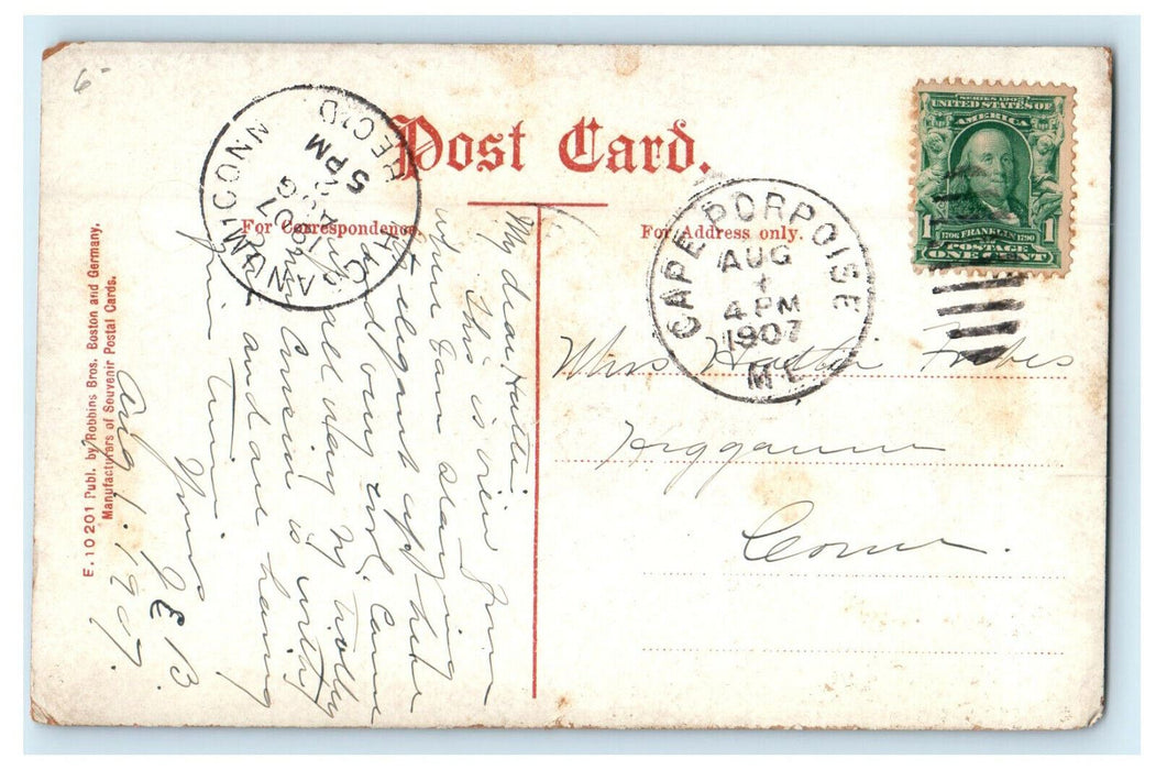 1907 Cape Porpoise Harbor, Kennebunkport, Maine ME Antique Posted Postcard
