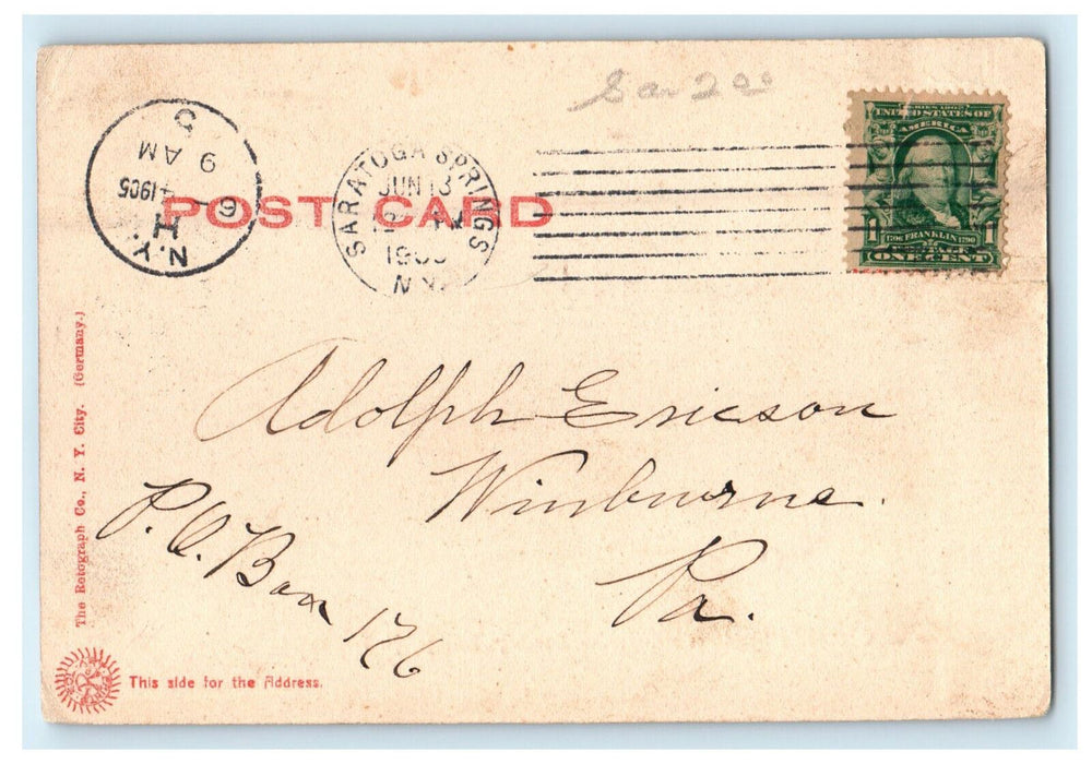 1906 Olcott's Residence and Garden, Saratoga Springs New York NY Postcard
