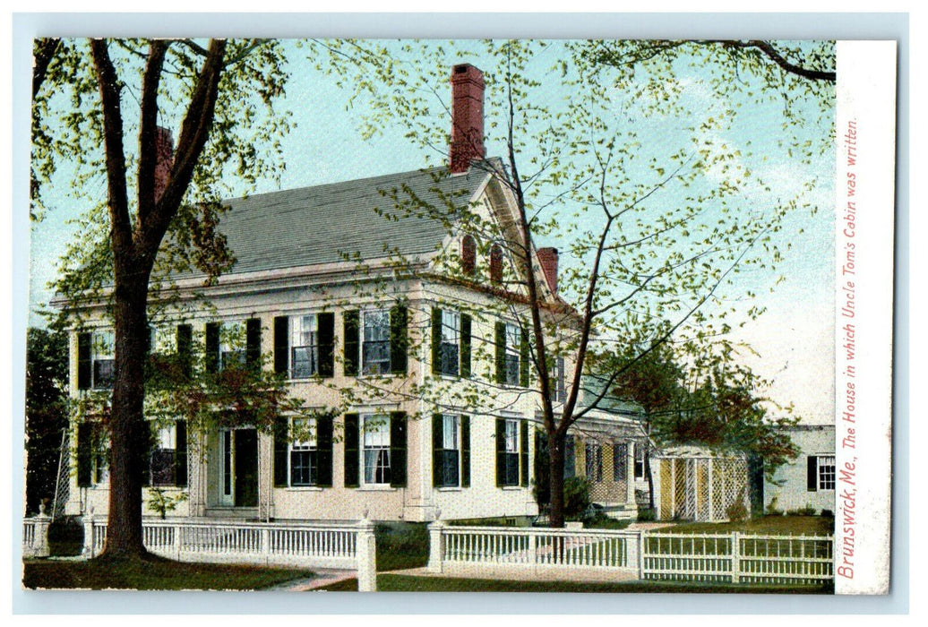 1906 The House Uncle Tom's Cabin is Written, Brunswick Maine ME Postcard