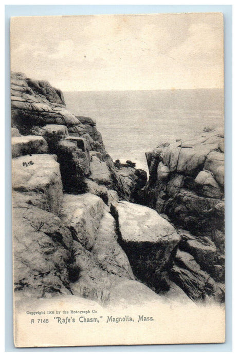 c1905 Rafe's Chasm Magnolia Massachusetts MA Rotograph Co Posted Postcard